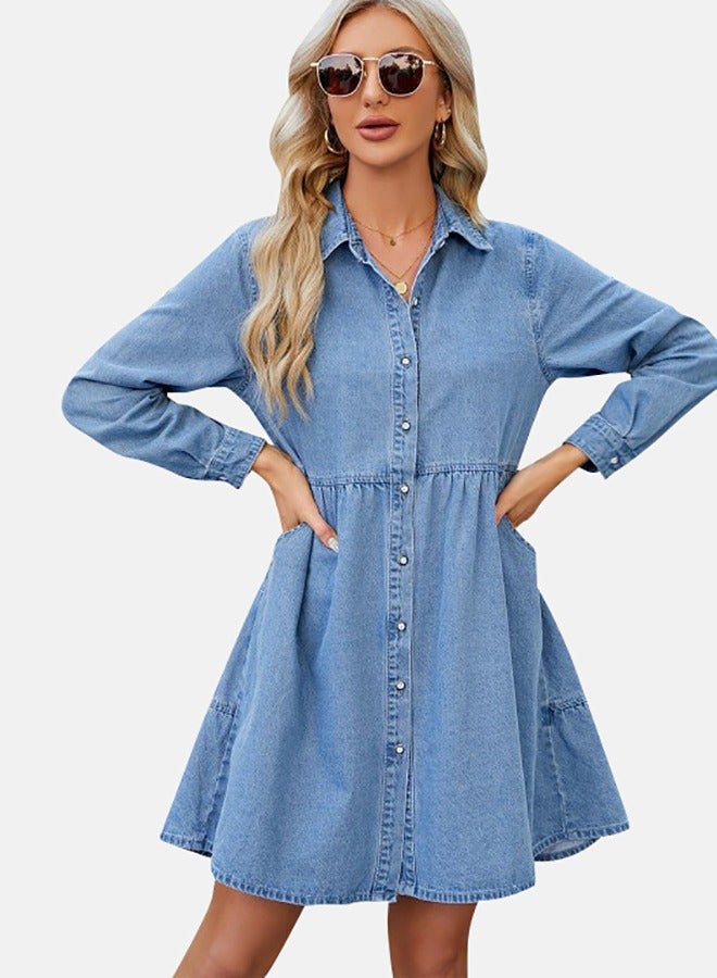 YUNIQEE Denim Babydoll Dress  - Image 4