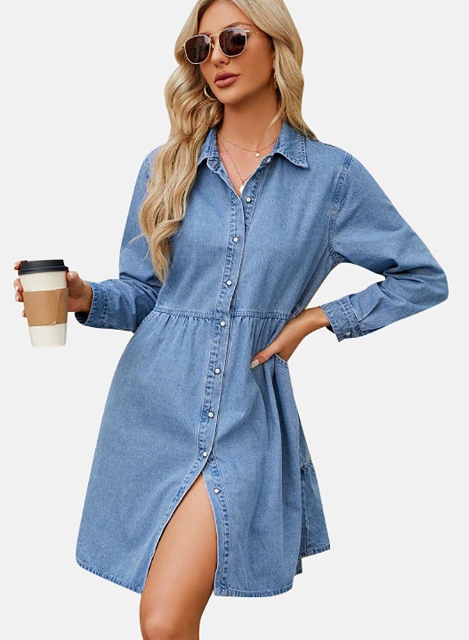 YUNIQEE Denim Babydoll Dress  - Image 5