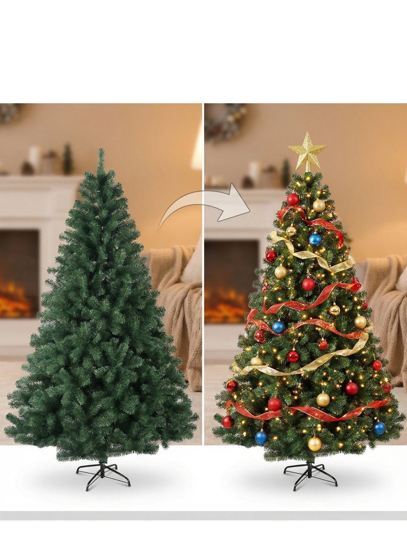 Y&D Artificial Christmas Tree with 1200 Branches, 45CM Iron Stand, Easy Assembly For Home, Office, Party - Image 1