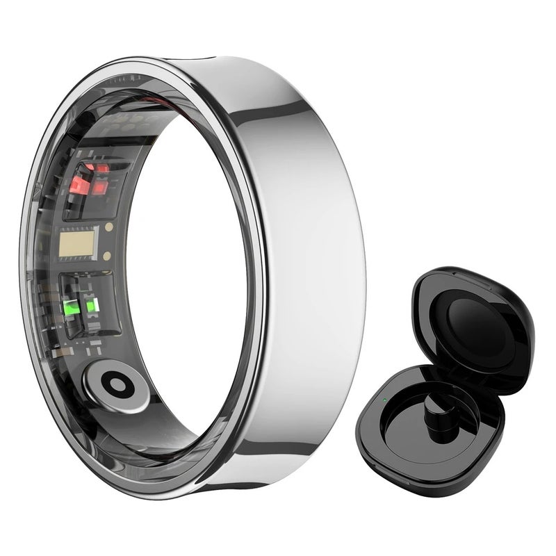 MISIRUN Smart Ring R09 Health Monitor Multi Sport Mode Skin Temperature Measurement 5ATM Waterproof Smart Ring With Charging Case, Black 9541424 - Image 2