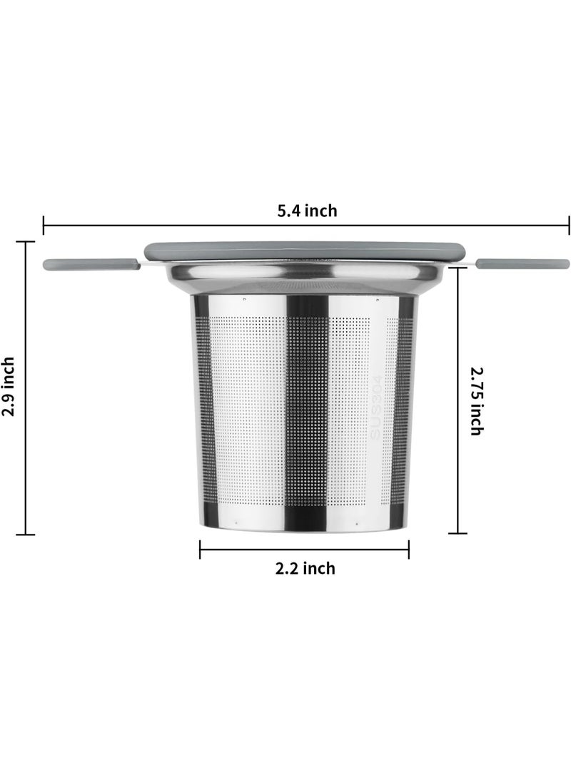 موش مصفاة شاي للأوراق السائبة من الستانلس ستيل، مصفاة شاي شبكية دقيقة للغاية مع مقابض مزدوجة مقاومة للحرارة، كرة تصفية للشاي، فلتر مناسب للأكواب - Image 2