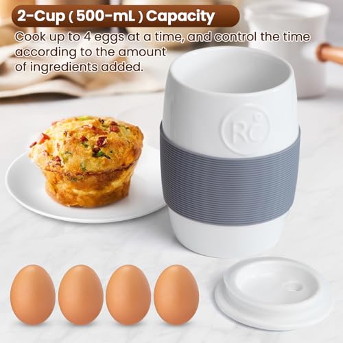 ReneeChef Professional Ceramic Egg Cooker for Microwave, Quick Scrambled Egg Maker Holds Up to 4 Eggs, Easy & Healthy Breakfast Microwave Cooker Great for Mug Cake, Muffin, Omelet, 100% Food Safe - Image 2