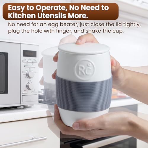 ReneeChef Professional Ceramic Egg Cooker for Microwave, Quick Scrambled Egg Maker Holds Up to 4 Eggs, Easy & Healthy Breakfast Microwave Cooker Great for Mug Cake, Muffin, Omelet, 100% Food Safe - Image 3