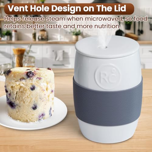ReneeChef Professional Ceramic Egg Cooker for Microwave, Quick Scrambled Egg Maker Holds Up to 4 Eggs, Easy & Healthy Breakfast Microwave Cooker Great for Mug Cake, Muffin, Omelet, 100% Food Safe - Image 4