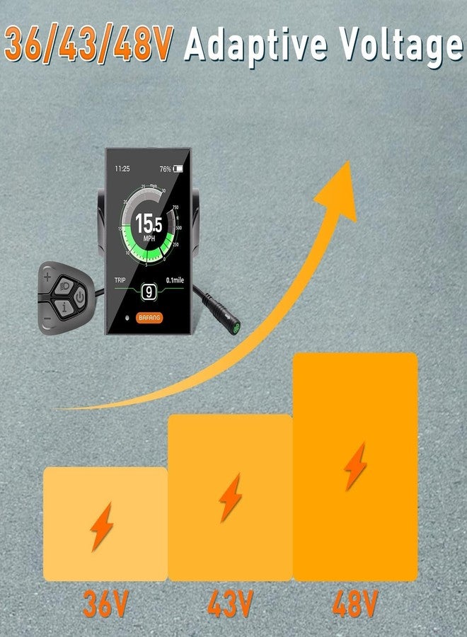 BAFANG 3.5in eBike Display DPC18 for BBS01B BBS02B BBSHD Mid Motor 0-9 Pedal Assist Levels eBike Computer Display with Automatic Backlight UART Protocol - Image 4