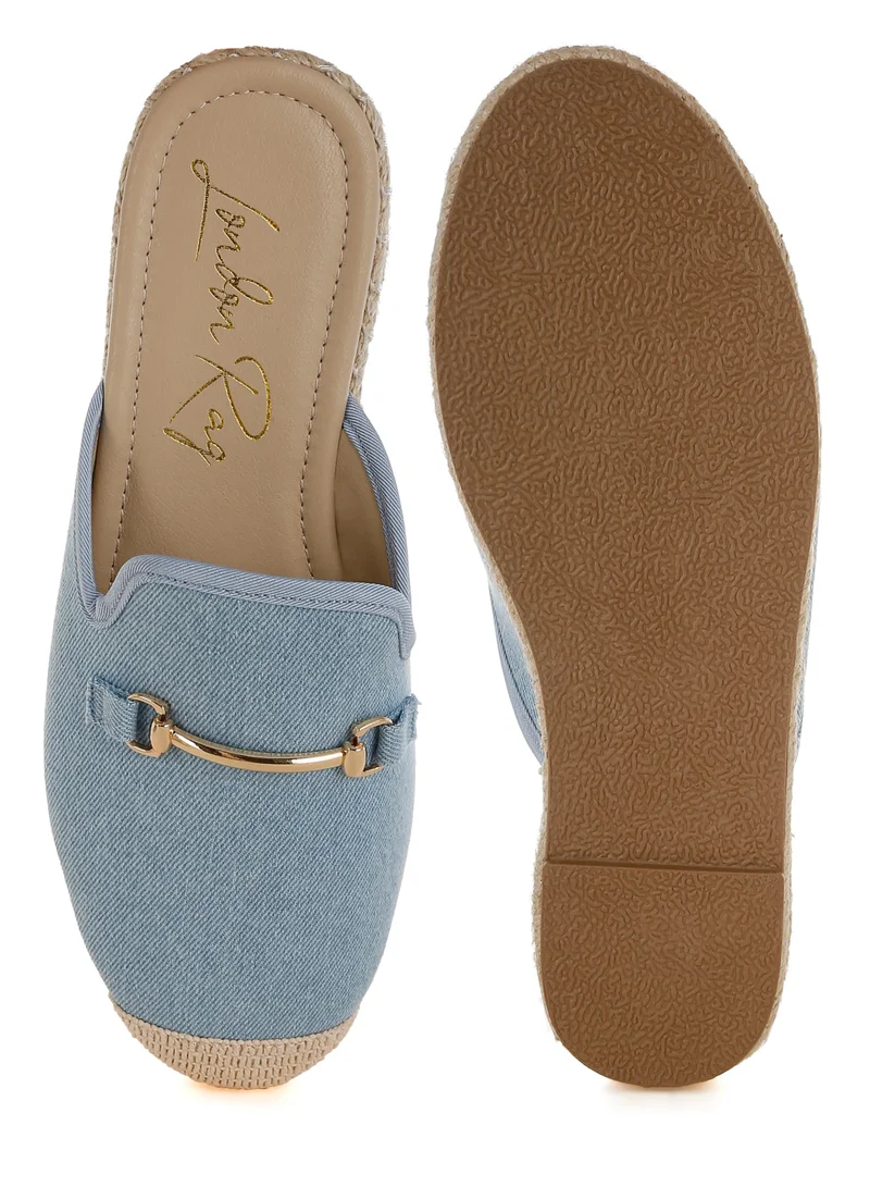 London Rag Denim Slip-On Mules