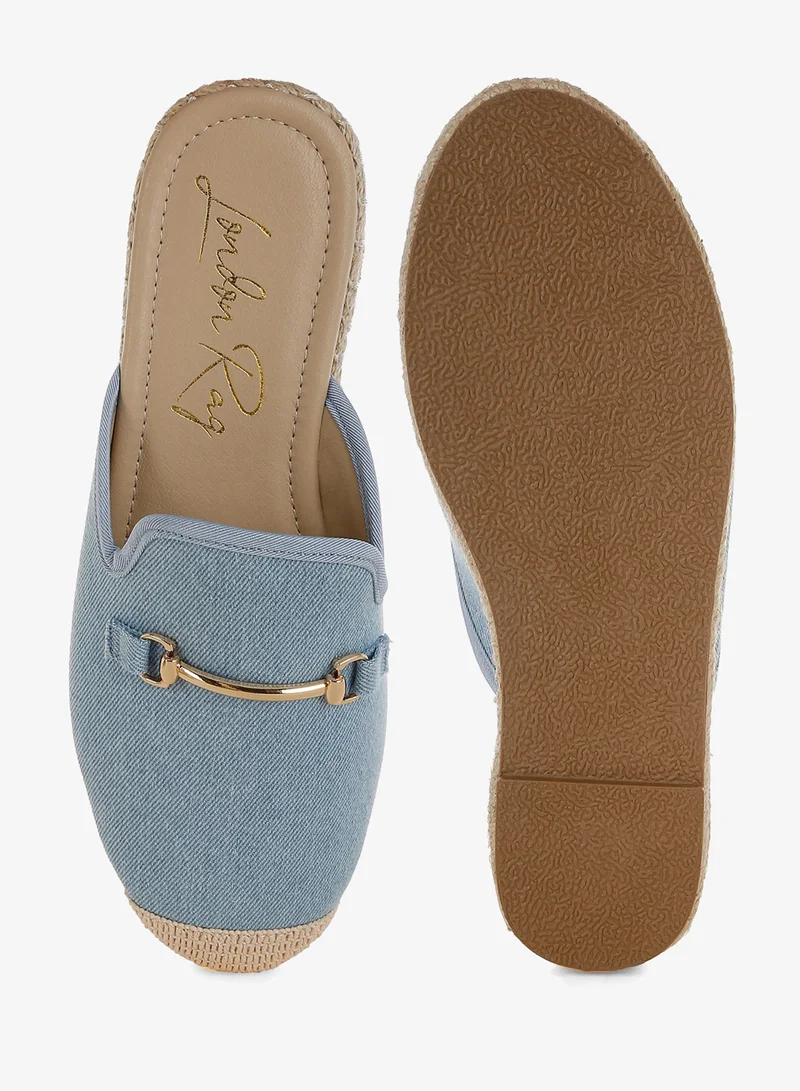 لندن راج حذاء ميول سهل الارتداء من قماش الدنيم