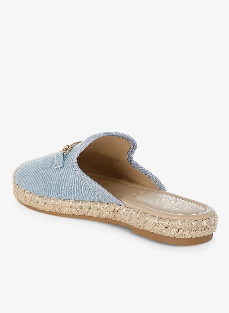 لندن راج حذاء ميول سهل الارتداء من قماش الدنيم