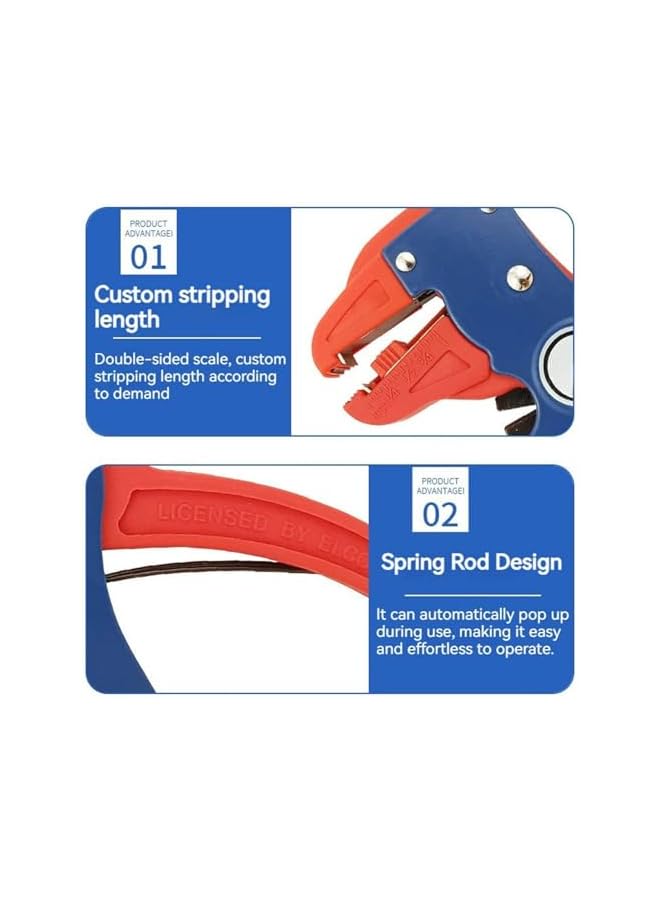 PROMASS 2 in 1 Multifunctional Self Adjusting Wire Stripper With Scale, Crimper Cable Cutter Pliers, Auto Wire Stripper and Cutter, Adjustable 10-24 AWG Electrical Cable Wire Stripping Tool for Electrician - Image 5
