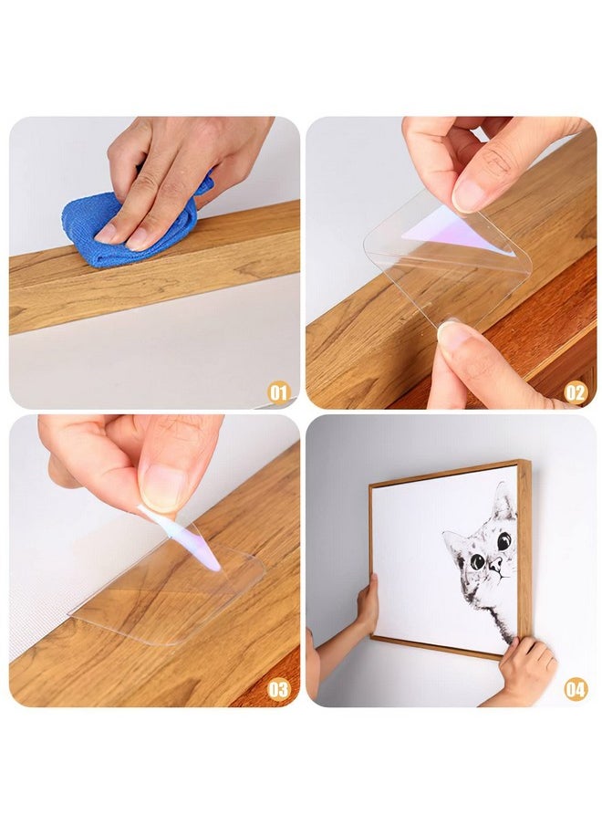 Prudiut 60 Pcs Double Sided Tape Clear Mounting Squares Sticky Tack For Wall Hanging Waterproof Removable Sticky Pads For Fixing Carpet Tape (1.38In +2.36In)  - Image 4
