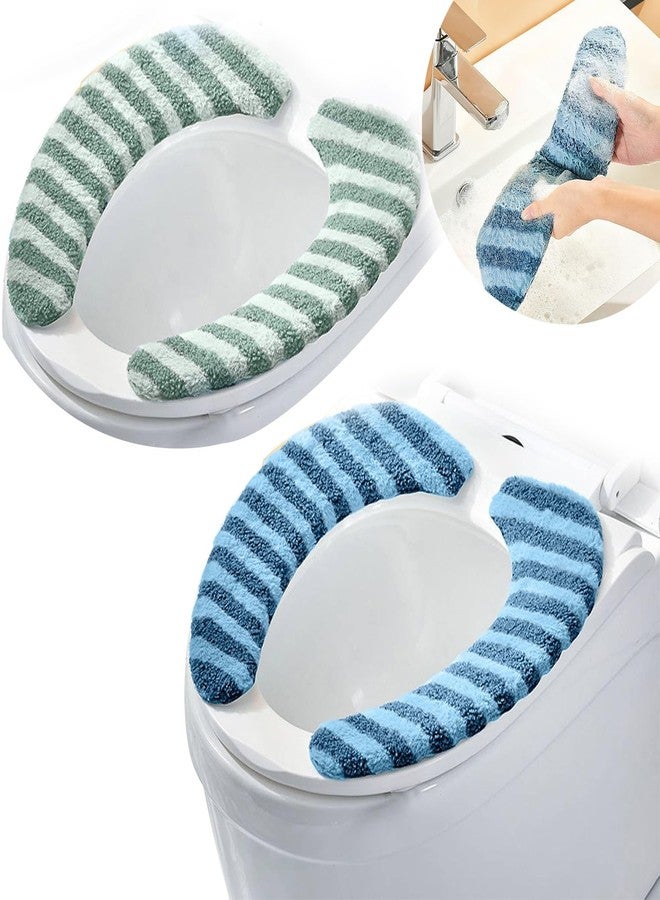 Guojanfon Washable Warm Toilet Seat Cover Pads - Plush Toilet Seat Cushion, Non-Slip Soft Mat, Washable & Machine-Friendly Bathroom Seat Cover with Self-Adhesive Tape for Easy Care - Image 1