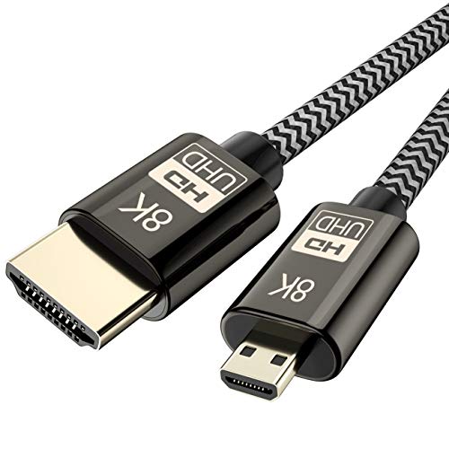 Cablecc Micro HDMI to HDMI 2.1 Ultra-HD UHD 8K 60hz 4K 120hz Cable 48Gbs HDMI Cord for Camera Tablet 1.5M - Image 2