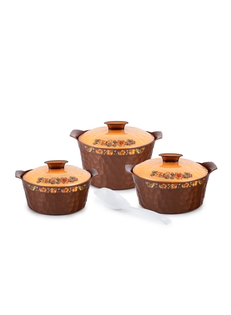 British Chef 3 Pieces Hot Pot Set Hexon Florenza Jumbo Brown 4500 I 3500 I 2500ML - Image 1