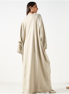Hadiyath Al Madinah Pearl-Embellished Bisht Abaya - HM  - Image 4