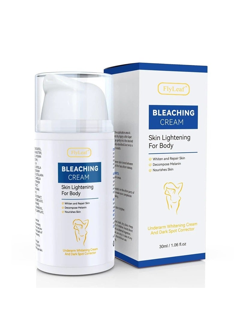 Fly Leaf Skin Lightening Cream for Intimate Areas – Vitamin C Dark Spot Remover for Underarms, Knees, Elbows & Bikini Line 30ml - Image 1