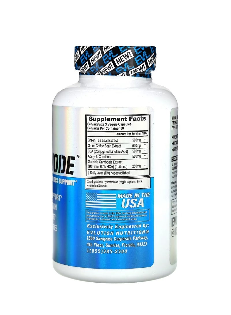 EVLUTION NUTRITION LeanMode Stimulant Free Weight Loss Support 150 Veggie Capsules  - Image 2