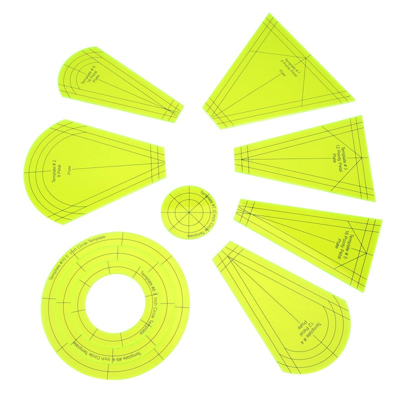Smgda Acrylic Quilting Template Ruler, Design Plate, Patchwork Templates for Sewing Machine Domestic Templates DIY Quilting Ruler Quilting for Clothing Craft Quilting Design (10pcs/Set Patchwork Ruler) - Image 1
