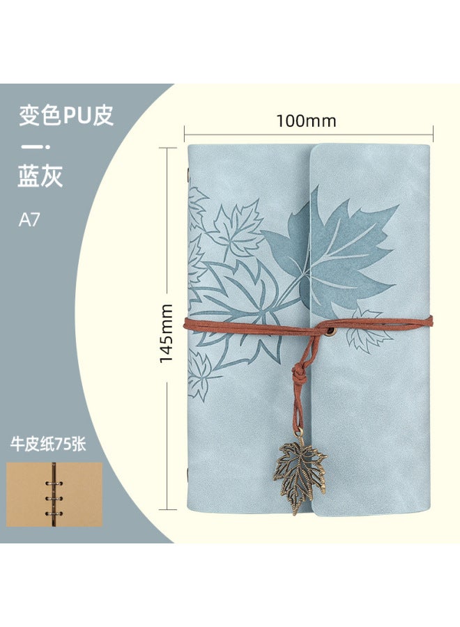 بوي دفتر سفر كلاسيكي من الجلد الناعم مع حافظة يدوية  
دفتر ملاحظات A6/A7 قابل للحمل مع أوراق قابلة للإزالة  
يوميات ورق القيقب - دفتر متنقل أنيق للسفر والكتابة - Image 1