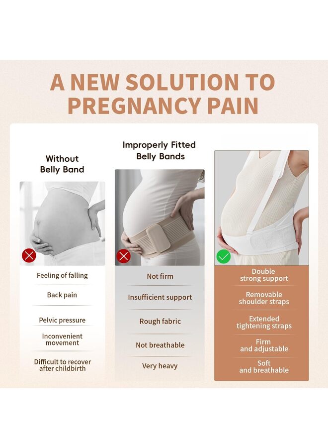 LAMAY Maternity Belly Bands for Pregnant Women - Soft & Breathable Pregnancy Belly Support Band, Adjustable Maternity Belt for Back, Pelvic Support, Comfortable, Easy to Use - Image 3