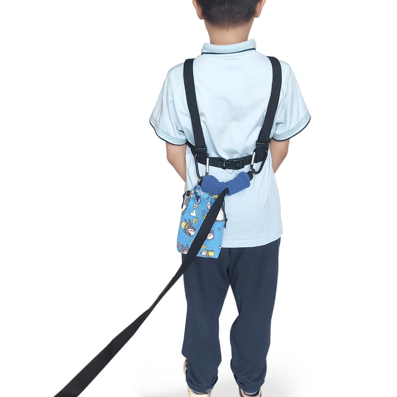 pinklilycare Walking Harness for Older Children with Quick Grab Handle and Adjustable Tether for Autism Special Needs ADHD Safety Teens Harness with Pouch Autism Awareness Straps 