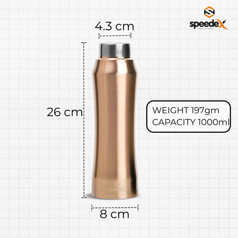 Speedex Stainless Steel Gold Water Bottle 1 Litre with Steel Cap – Leak-Proof, Durable, Lightweight | Ideal for Kids, Adults, Office, School, Travel | Pack of 3, Set of 3, Combo of 3 (1000ml Each) - Image 4