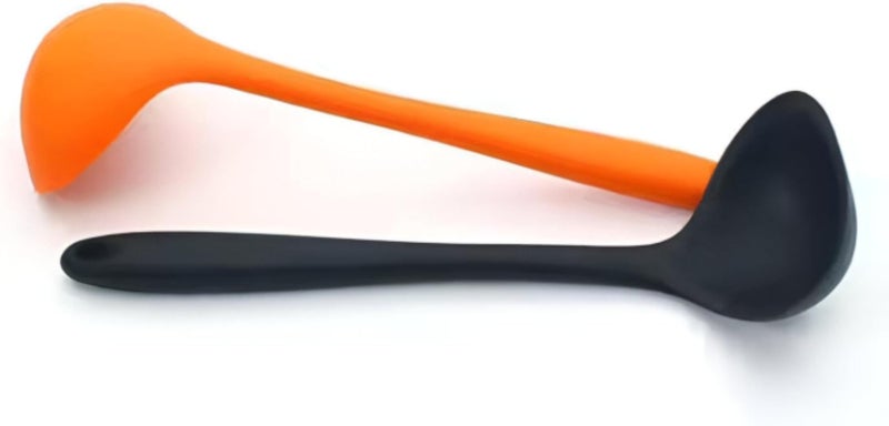 Soup Ladle - 8.27-Inch Classic Silicone Ladle for Cooking, Stirring, Serving Soups, Stews, Sauces, and More (2 pieces of the color shown)