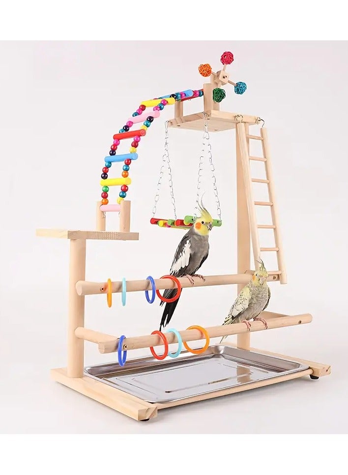sharjah pigeon Parrots Wood Stand – Natural Wooden Perch Stand for Birds & Parrots | Stable Platform for Outdoor & Indoor Bird Play & Rest - Image 1