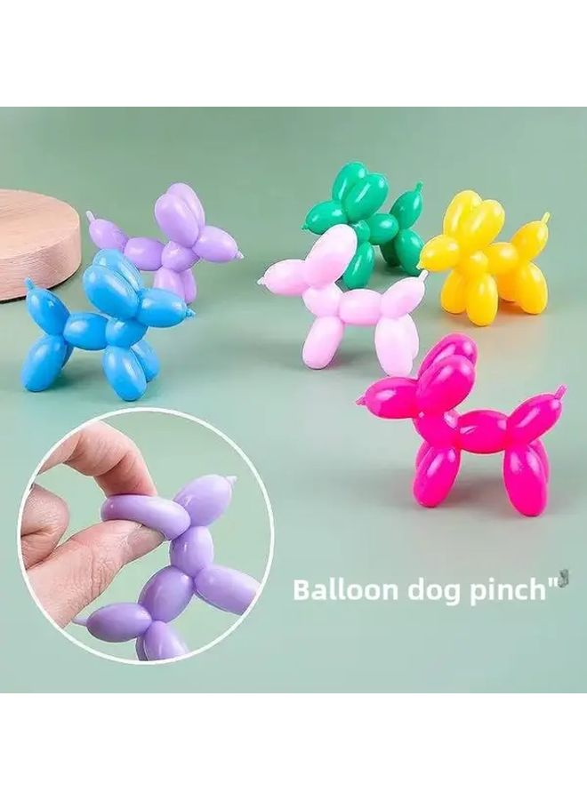 Random Color Dye 1pc Standing Balloon Dog Squeeze Toy Cute Fidget Stress Relief Gift - Image 1