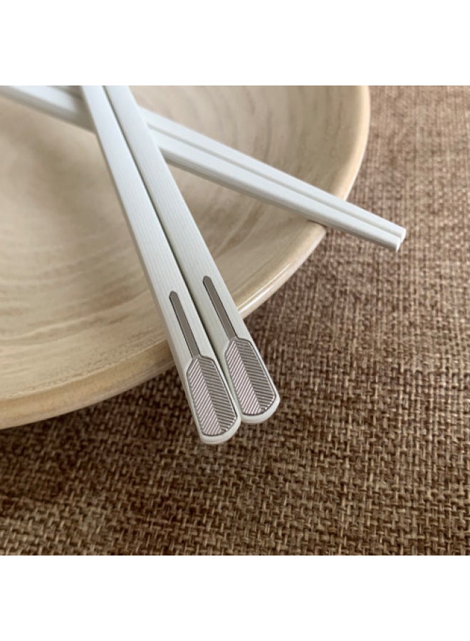 Chuangjian Source Factory Household Public Chopsticks Personalized Japanese Style Hotel Tableware Frosted Sushi Pointed Chopsticks-Color:White Short Silver Wheat  - Image 1
