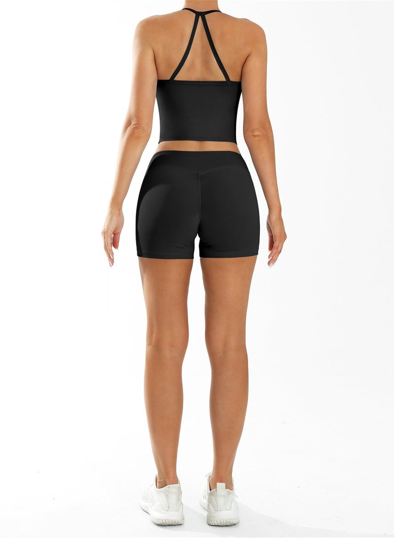 general 2 Piece Workout Sets For Women Tank Top Matching High Waist Booty Lifting Shorts Gym Yoga Active Wear Outfits  - Image 4