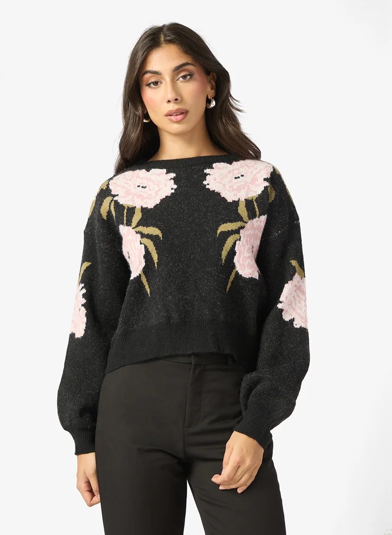 ELLA Floral Print Sweater