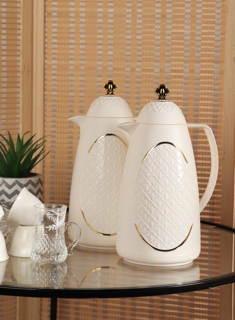 HOMEVEO 1 liter tea or coffee thermos set keeps drinks hot for a long time - Image 1