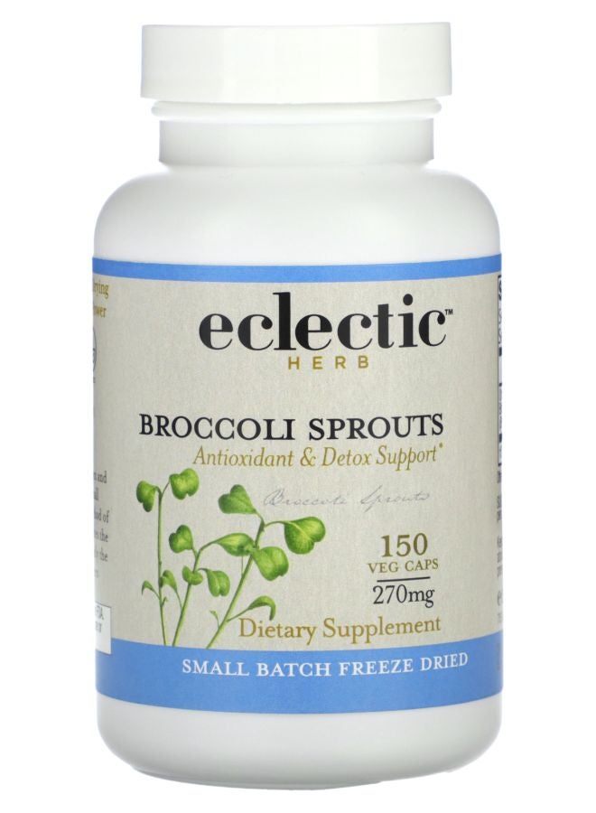 Eclectic Herb Freeze Dried Broccoli Sprouts 150 Veg Caps (270 mg per Capsule) - Image 1