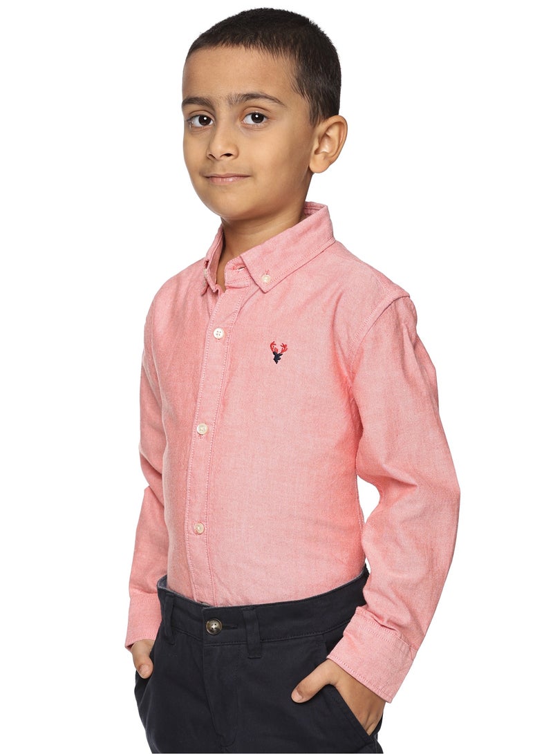 U.S. ELK Boys' Long Sleeve Oxford Dress Shirt | Kids Classic Formal Button Down Shirt | Collared Neck Cotton Shirt  - Image 2