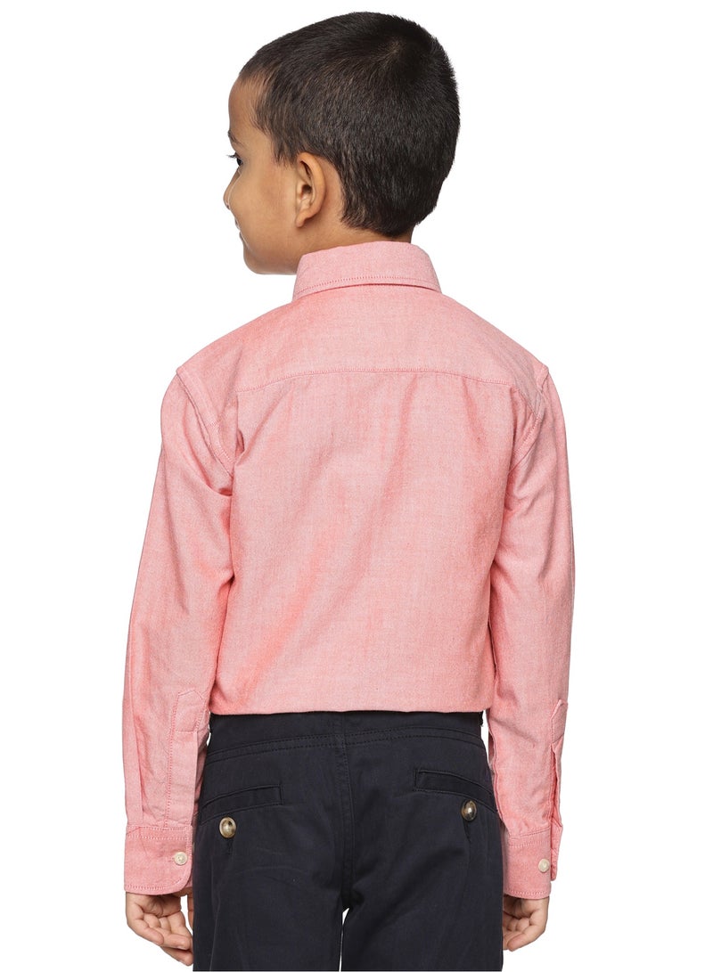 U.S. ELK Boys' Long Sleeve Oxford Dress Shirt | Kids Classic Formal Button Down Shirt | Collared Neck Cotton Shirt  - Image 3