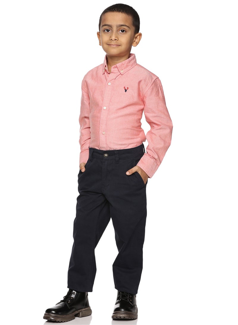 U.S. ELK Boys' Long Sleeve Oxford Dress Shirt | Kids Classic Formal Button Down Shirt | Collared Neck Cotton Shirt  - Image 4