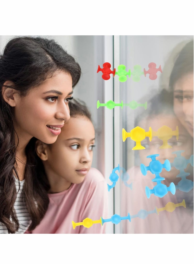 Excefore Suction Toys Bath Toy Set, 16 Pcs Silicone Sucker Toys with Dinosaur Eggshell Storage, Building Toy for Toddlers, Travel Learning Toys for Baby 3 Year Olds and Above Boys Girls (Random Color) - Image 5