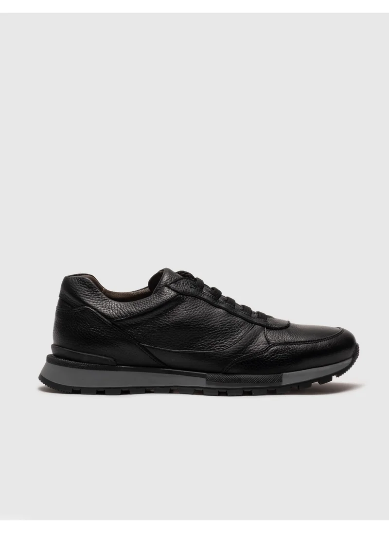 كاباني Leather Black Lace-Up Men's Sports Shoes