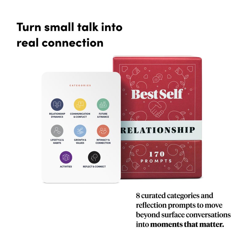 BestSelf Co. BestSelf Relationship Deck 170 Discussion Prompts Conversations Starter Couples Games - Perfect Couples Card Games for Adults, Romantic Gifts - Image 5