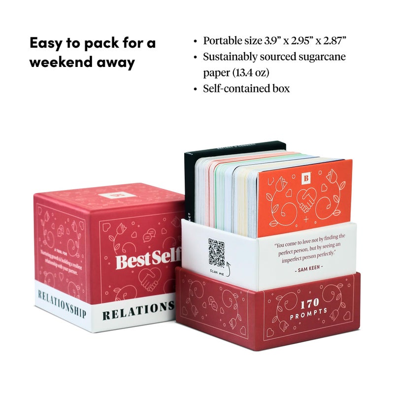 BestSelf Co. BestSelf Relationship Deck 170 Discussion Prompts Conversations Starter Couples Games - Perfect Couples Card Games for Adults, Romantic Gifts - Image 3