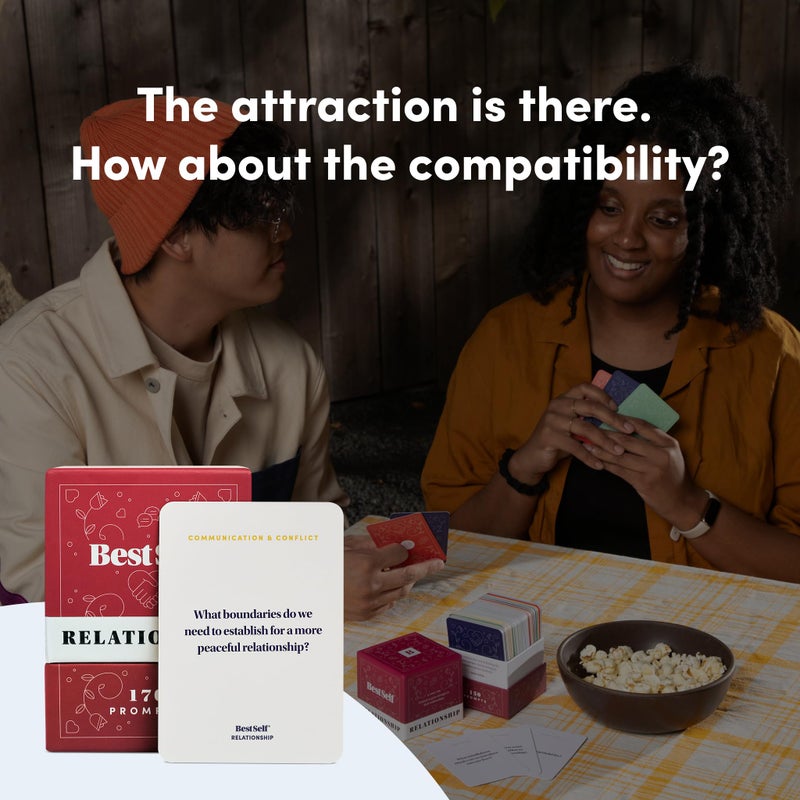 BestSelf Co. BestSelf Relationship Deck 170 Discussion Prompts Conversations Starter Couples Games - Perfect Couples Card Games for Adults, Romantic Gifts - Image 4