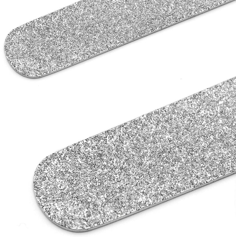 SWEETPEA�1 Pieces Diamond Nail File Set Stainless Steel Double Side Nail File Metal Buffer File Manicure Files Natural Nail Emery Boards for Salon Home and Travel Women Men (Silver) - Image 3
