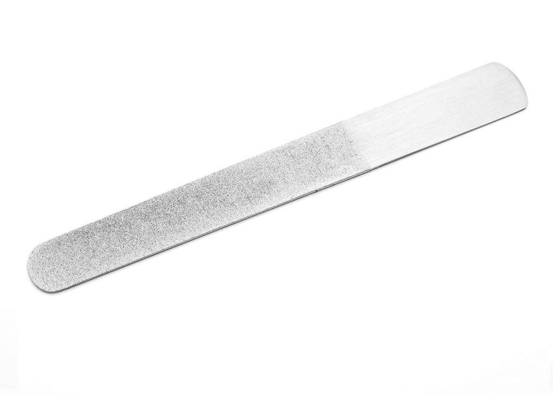 SWEETPEA�1 Pieces Diamond Nail File Set Stainless Steel Double Side Nail File Metal Buffer File Manicure Files Natural Nail Emery Boards for Salon Home and Travel Women Men (Silver) - Image 2