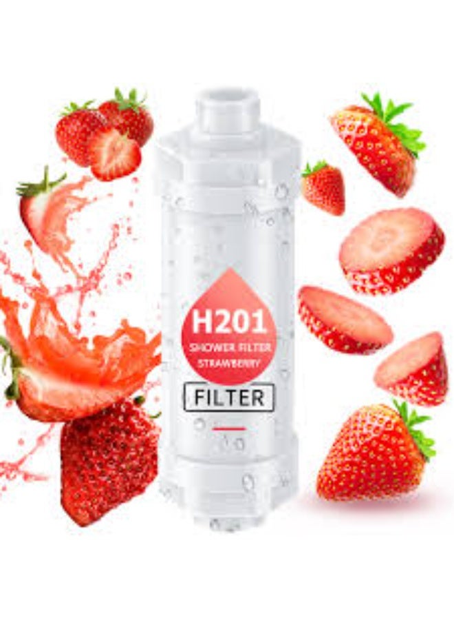 H201 Shower Filter Head with Strawberry Vitamin C | Aromatherapy Hard Water Softener | Removes Chlorine & Rust | Purifies Water | Prevents Dry Skin & Hair Loss | Fragrant Shower Infuser - Image 3