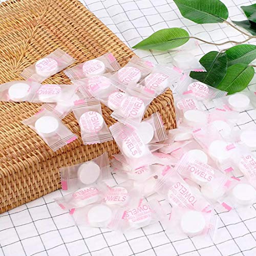 Funeiko Coin Tissues Magic Tablet Disposable Cotton Compressed Towels Expands with Water – 50 Pcs - Image 3
