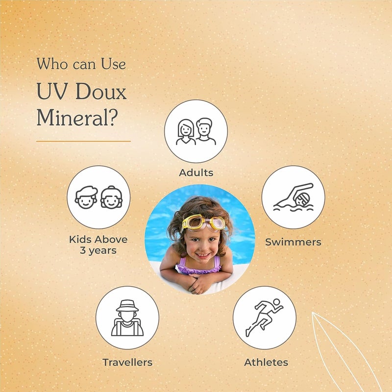 Brinton جل واقي شمس معدني ملون UV Doux مع SPF 50 PA طيف واسع واقي شمس معدني 100 مع أكسيد الزنك وثاني أكسيد التيتانيوم بدون أثر أبيض لمسة نهائية غير لامعة مقاوم للعرق والماء 50 جرام - Image 4