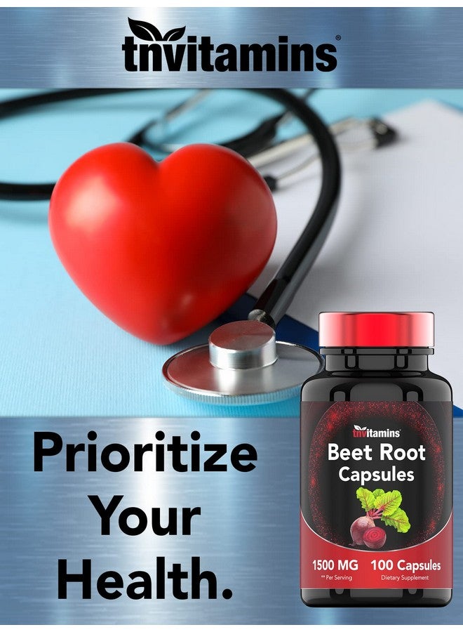 tnvitamins Beet Root Capsules 1500 Mg 100 Capsules ; Beet Root Powder Extract Capsules ; Nongmo & Glutenfree ; Produced In The Usa ; Tnvitamins - Image 5