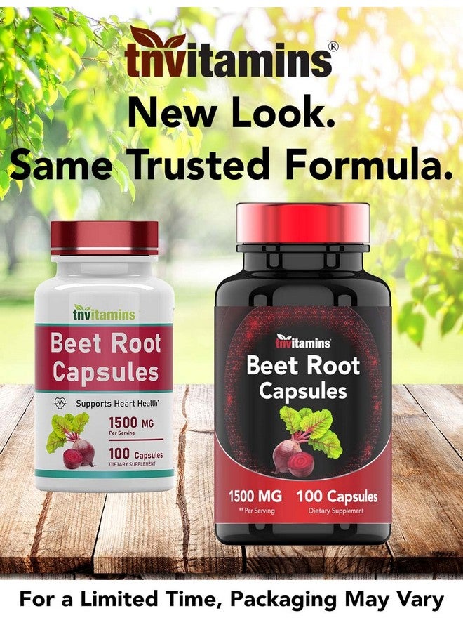 tnvitamins Beet Root Capsules 1500 Mg 100 Capsules ; Beet Root Powder Extract Capsules ; Nongmo & Glutenfree ; Produced In The Usa ; Tnvitamins - Image 3