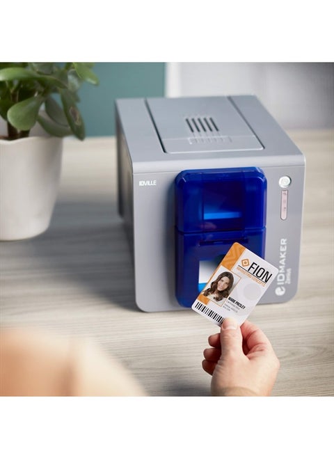 ID Maker Zenius 1 Sided Card Printer Machine for Badge Printing - Print Professional Quality Identification Badge