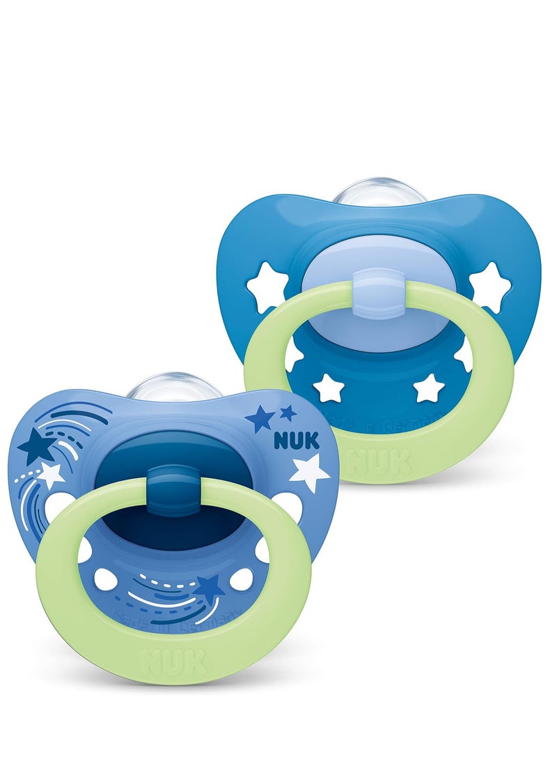 NUK Signature Night Baby Dummy Glow in The Dark Soothers Blue Stars 2 PCS - pzsku/Z5C62C820B5391687DE0FZ/45/_/1697788138/4b7cc666-50bf-4e32-8949-6aa55269ea58